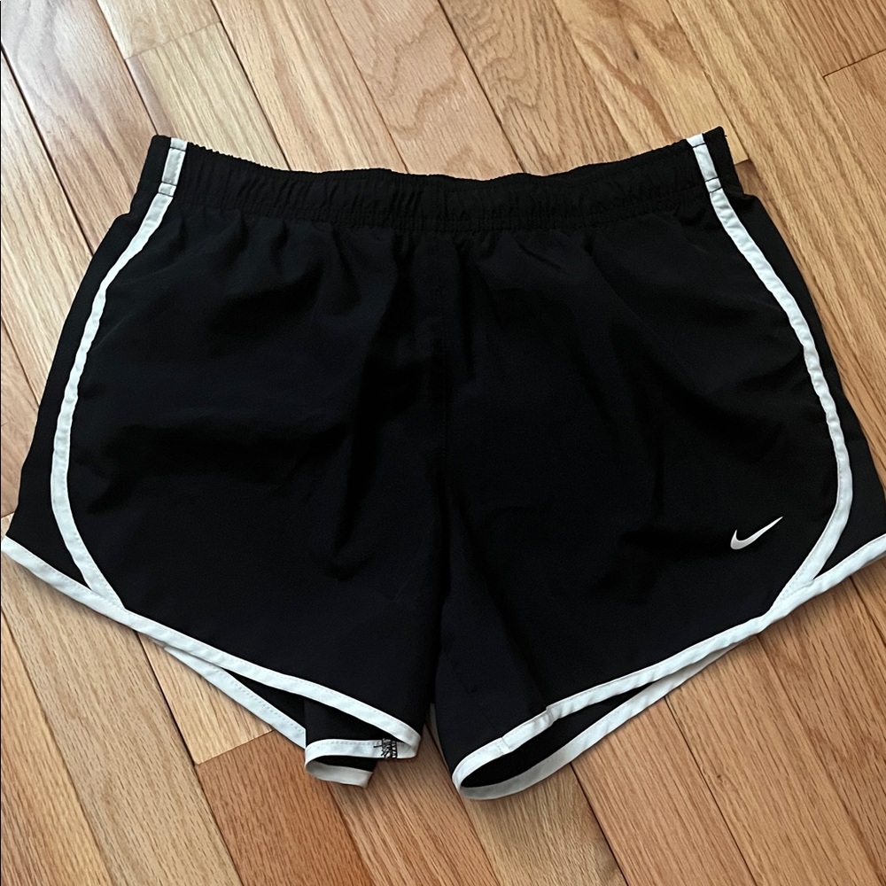 Nike Women's Black and White Athletic Shorts